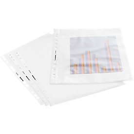 Schäfer Shop Select plastic sleeves Exclusiv, PP, DIN A4, open sides, thickness 0.06 mm, 100 pieces