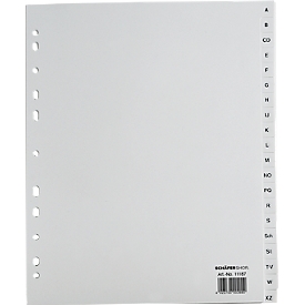 Schäfer Shop Select  PP ordner-indexbladen, A4-formaat, letters A-Z (20 vakken), grijs