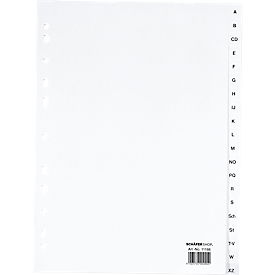 Schäfer Shop Select PP Ordner-Register, DIN A4-Vollformat, Buchstaben A-Z (20 Fächer), weiß