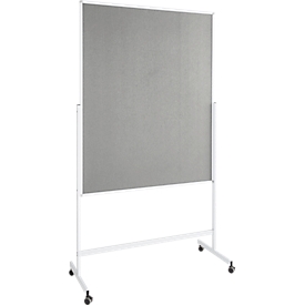 Schäfer Shop Select presentatiebord SH MT 121 - mobiel - aan beide zijden te gebruiken - B 1200 x H 1500 mm, vilt - aluminium &amp; metaal - grijs