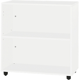 Schäfer Shop Select Regal LOGIN, 2 Ordnerhöhen, B 800 x T 420 x H 788 mm, weiß/weiß