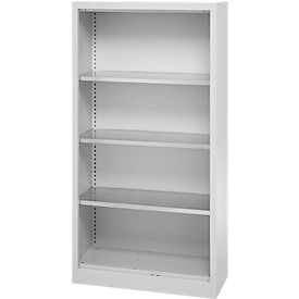 Schäfer Shop Select Regalschrank MS, 4 OH, B 800 x T 400 x H 1584 mm, Stahlblech, Lichtgrau