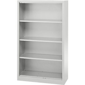 Schäfer Shop Select Regalschrank MS, 4 OH, B 800 x T 400 x H 1584 mm, Stahlblech, weißaluminium