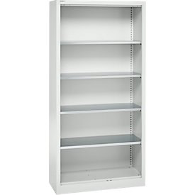 Schäfer Shop Select Regalschrank MS, 5 OH, B 950 x T 500 x H 1935 mm, Stahlblech, Lichtgrau