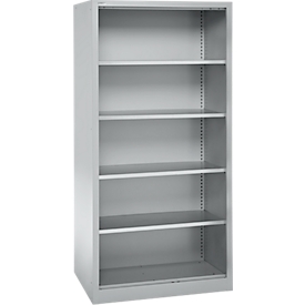 Schäfer Shop Select Regalschrank MS, 5 OH, B 950 x T 600 x H 1935 mm, Stahlblech, Weißaluminium