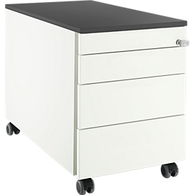 Schäfer Shop Select Rollcontainer 1233, 4 Schübe, mit Griffnut, weiß/graphit 