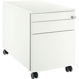 Schäfer Shop Select Rollcontainer 126, 3 Schübe, mit Griffnut, weiß/weiß 