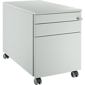 Schäfer Shop Select Rollcontainer 126, mit Griffnut, B 435 x T 765 x H 577 mm, lichtgrau
