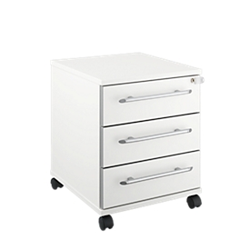 Schäfer Shop Select Rollcontainer Moxxo IQ 333, 3 Schübe, B 410 x T 495 x H 510 mm, abschließbar, weiß