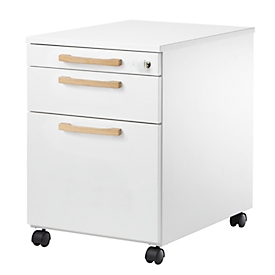 Schäfer Shop Select Rollcontainer Start Off Wood, Schub, Hängeregister & Utensilienauszug, B 432 x T 580 x H 595 mm, weiß 