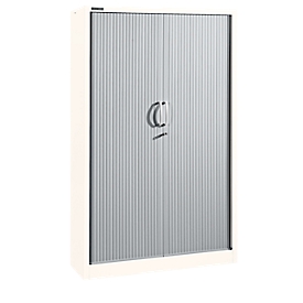 Schäfer Shop Select Roller shutter cabinets, 5 filing heights, W 1200 mm, white/aluminium silver