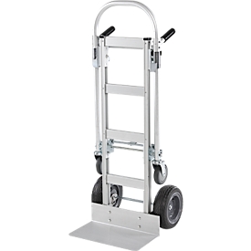 Schäfer Shop Select Sackkarre, 2-in-1, Tragkraft 250 kg, klappbar, Bock- und Lenkrollen, Aluminium/Kunststoff, schwarz-silber