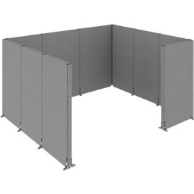 Schäfer Shop Select Schallschutz Stellwand Raum, 4 x 1-seitige Akustikwände, Gesamtmaße B 3730 x T 3230 x H 2000 mm, staubgrau RAL 7037
