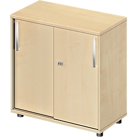 Schäfer Shop Select Schiebetürenschrank LOGIN, 2 Ordnerhöhen, B 800 x T 420 x H 744 mm, Ahorn Dekor/Ahorn Dekor