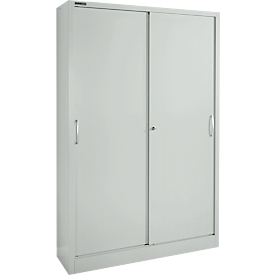Schäfer Shop Select Schiebetürenschrank MS iCONOMY, Stahl, 5 Ordnerhöhen, B 1200 x T 400 x H 1935 mm, lichtgrau RAL 7035