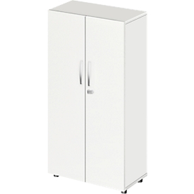 Schäfer Shop Select Schrank LOGIN, 4 Ordnerhöhen, B 800 x T 420 x H 1514 mm, weiss/weiss