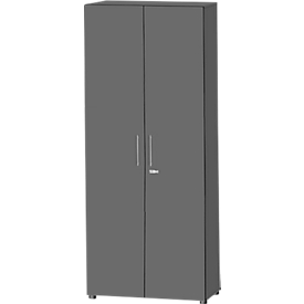 Schäfer Shop Select Schrank Start Off, 6 OH, abschliessbar, B 800 x T 420 x H 2196 mm, Holz, graphit/graphit 