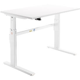 Schäfer Shop Select Schreibtisch, elektrisch höhenverstellbar, Rechteck, C-Fuß, B 1200 x T 800 x H 725-1185 mm, weiß