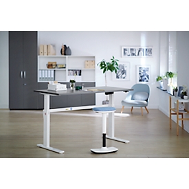 Schäfer Shop Select Schreibtisch, elektrisch höhenverstellbar, Rechteck, C-Fuß, B 1600 x T 800 x H 725-1185 mm, graphit/weiß