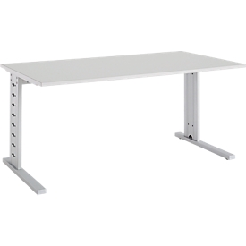 Schäfer Shop Select Schreibtisch Moxxo IQ, Rechteck, C-Fuß, B 1600 x T 800 x H 735 mm, lichtgrau 