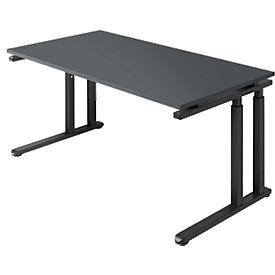 Schäfer Shop Select Schreibtisch SET UP, C-Fussgestell, 1600x800, graphit/graphit 