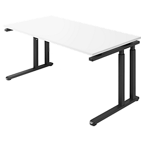 Schäfer Shop Select Schreibtisch SET UP, C-Fußgestell, 1600x800, weiß/graphit
