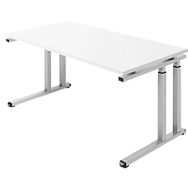 Schäfer Shop Select Schreibtisch SET UP, C-Fußgestell, 1600x800, weiß/weißalu 