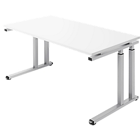 Schäfer Shop Select Schreibtisch SET UP, C-Fußgestell, 1600x800, weiß/weißalu