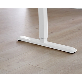 Schäfer Shop Select Schreibtisch Start Off, elektrisch höhenverstellbar, Rechteck, T-Fuß, B 1600 x T 800 x H 755-1255 mm, Eiche/weiß