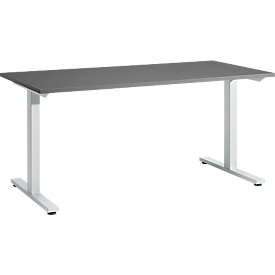 Schäfer Shop Select Schreibtisch Start Off, T-Fuss, Rechteck, Stahl/Holz, B 1600 x T 800 x H 735 mm, graphit 
