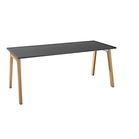 Schäfer Shop Select Schreibtisch Start Off Wood, Rechteck, A-Fuß, B 1800 x T 800 x H 735 mm, graphit/Holzoptik 