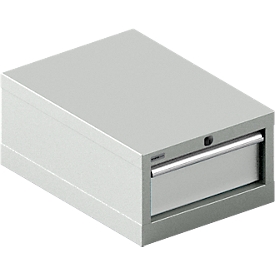 Schäfer Shop Select  Schubladenschrank 18-27, 1 Schub, bis 200 kg, B 411 x T 572 x H 250 mm, lichtgrau/lichtgrau