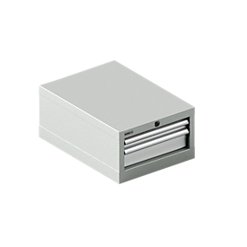 Schäfer Shop Select  Schubladenschrank 18-27, 2 Schübe (H 50/100mm), bis 75 kg, B 411 x T 572 x H 250 mm, lichtgrau/lichtgrau