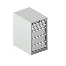 Schäfer Shop Select  Schubladenschrank 18-27, 5 Schübe, bis 200 kg, B 411 x T 572 x H 700 mm, lichtgrau/lichtgrau