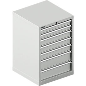 Schäfer Shop Select  Schubladenschrank 27-27, 7 Schübe, bis 75 kg, B 564 x T 572 x H 850 mm, lichtgrau/lichtgrau 
