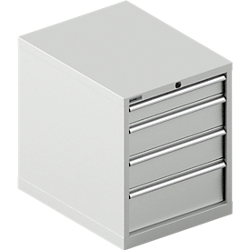 Schäfer Shop Select  Schubladenschrank 27-36, 4 Schübe, bis 75 kg, B 564 x T 725 x H 700 mm, lichtgrau/lichtgrau