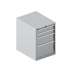Schäfer Shop Select  Schubladenschrank 27-36, 4 Schübe, bis 75 kg, B 564 x T 725 x H 800 mm, weißaluminium/weißaluminium