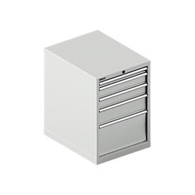 Schäfer Shop Select  Schubladenschrank 27-36, 5 Schübe, bis 75 kg, B 564 x T 725 x H 800 mm, lichtgrau/lichtgrau