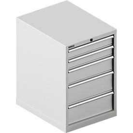 Schäfer Shop Select  Schubladenschrank 27-36, 5 Schübe, bis 75 kg, B 564 x T 725 x H 850 mm, lichtgrau/lichtgrau