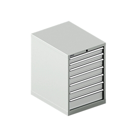 Schäfer Shop Select  Schubladenschrank 27-36, 7 Schübe, bis 200 kg, B 564 x T 725 x H 800 mm, lichtgrau/lichtgrau