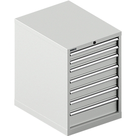 Schäfer Shop Select  Schubladenschrank 27-36, 7 Schübe, bis 75 kg, B 564 x T 725 x H 800 mm, lichtgrau/lichtgrau