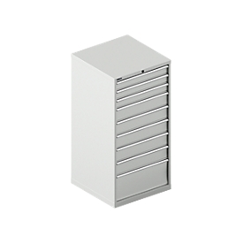 Schäfer Shop Select Schubladenschrank 36-36, 9 Schübe, bis 75 kg, B 717 x T 725 x H 1450 mm, lichtgrau