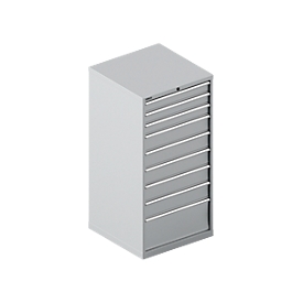 Schäfer Shop Select Schubladenschrank 36-36, 9 Schübe, bis 75 kg, B 717 x T 725 x H 1450 mm, weißalu