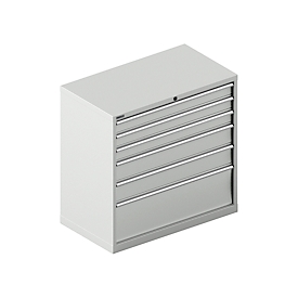 Schäfer Shop Select Schubladenschrank 54-27, 6 Schübe, bis 75 kg, B 1023 x T 572 x H 1000 mm, lichtgrau