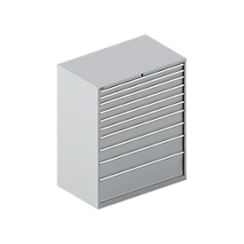 Schäfer Shop Select Schubladenschrank 64-36, 10 Schübe, bis 75 kg, B 1193 x T 725 x H 1450 mm, weißalu