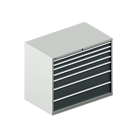 Schäfer Shop Select Schubladenschrank 64-36, 7 Schübe, bis 75 kg, B 1193 x T 725 x H 1000 mm, lichtgrau/anthrazitgrau