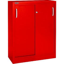 Schäfer Shop  Select Schuifdeurkast, 3 ordnerhoogten, B 1200 mm, rood RAL 3020