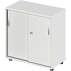 Schäfer Shop Select Schuifdeurkast LOGIN, 2 ordnerhoogten, B 800 x D 420 x H 744 mm, lichtgrijs/lichtgrijs