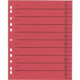 Schäfer Shop Select Separadores  con pestañas, formato DIN A4, impresión lineal, 100 unidades, rojo