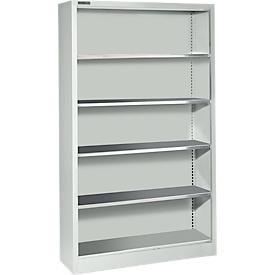 Schäfer Shop Select Shelf AS 2409, with 4 height adjustable shelves, W 950 x D 400 x H 1935 mm, sheet steel, light grey